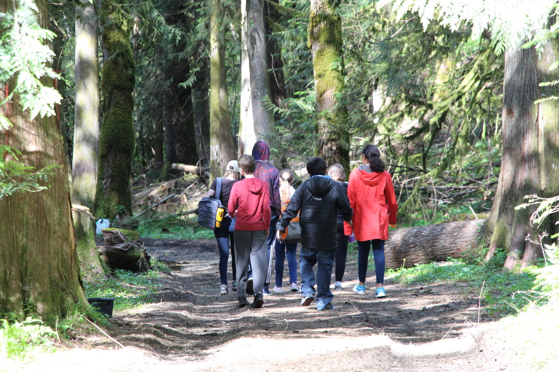group of students on hike