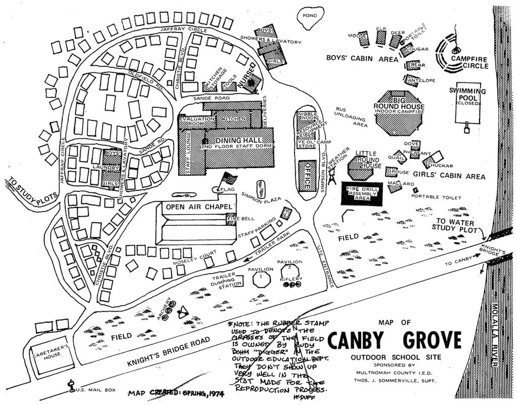 Old site map of Canby Grove