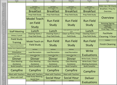 Field Instructor Schedule