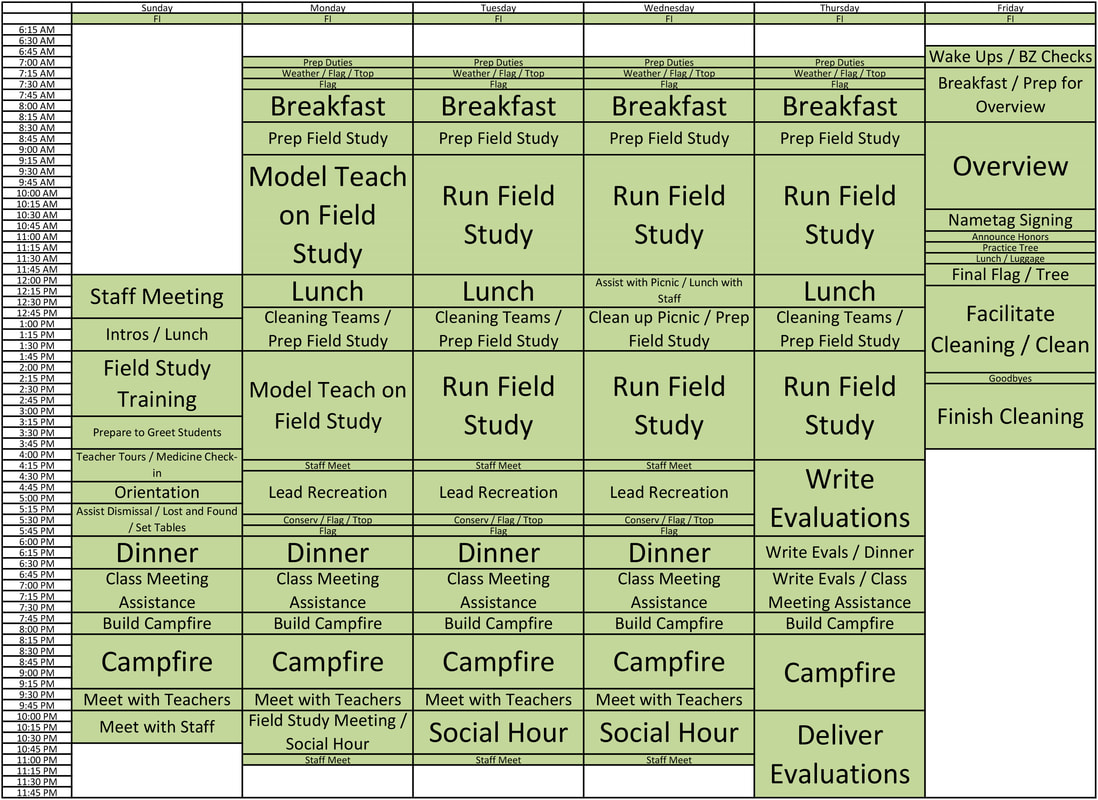 Sample Field Instructor Schedule